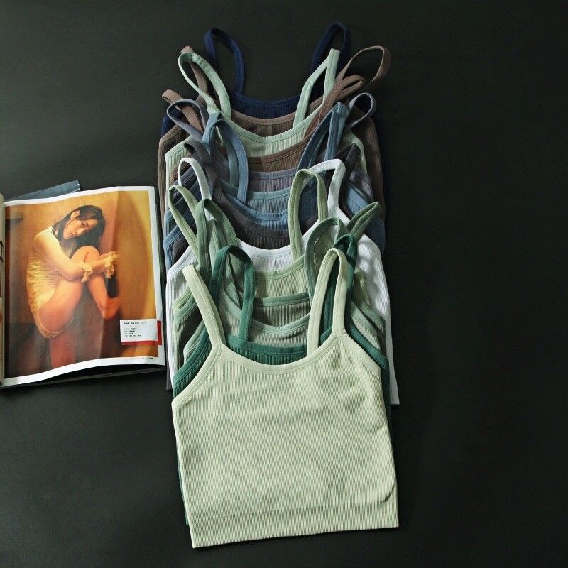 European and American Single without Chest Pad Sports Intimates Double-Layer Quick-Drying Parallel Strap Fitness Yoga Vest Breathable Vest