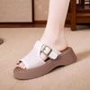 Fashion 2025 New Women'S Upper  Sandals Open Toe Roman Thick Sole Flat Sandals Hollow Breathable Comfort Slippers