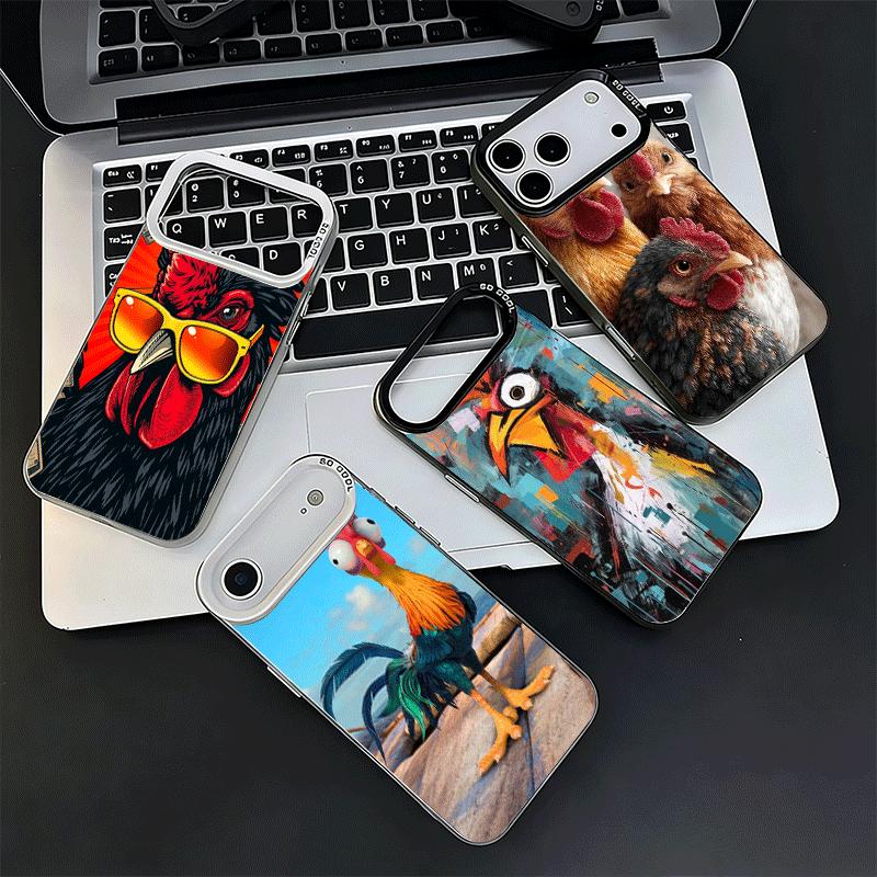 Chicken Hen Rooster Soft Phone Case for iPhone 15 16 17 Pro Max 17Air 16E 14 Plus 13 12 Mini Shockproof Cover Back Shell