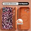 Leopard Print Case For iPhone 17 Pro Max Magnetic For Magsafe Liquid Silicone Cover For iPhone 16 15 14 13 Pro Max