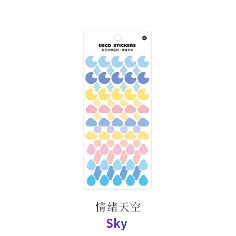 2 Pcs Color Fantasy Series Decorative PVC Laser Stickers Scrapbooking Stick Label Diary Stationery Album Rainbow Ribbon Sticker