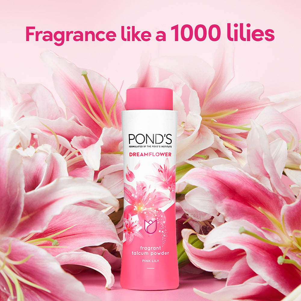 Pond’s Dreamflower Fragrant Talc Powder with Vitamin B3 – 100g Fresh Floral Scent for Smooth Skin