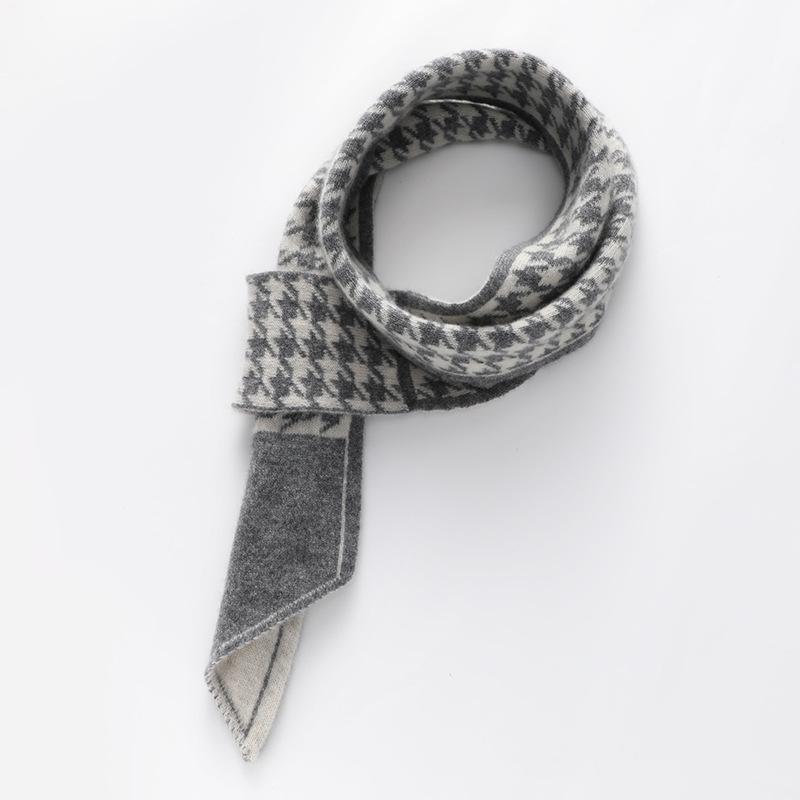 Women s 100% Cashmere Plaid Knit Scarf for Autumn/Winter One Size