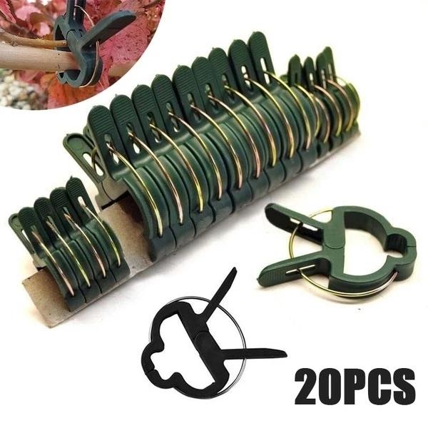 20pcs Reusable Plastic Plant Support Clips Clamps for Plants Hanging Vine Garden Greenhouse Vegetables Tomatoes Clips