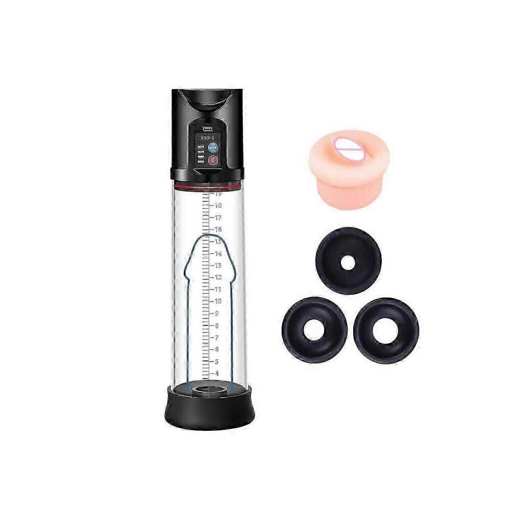Electric Massager Vacuum Pump with 4 Suction Intensities, Rechargeable Automatic High-vacuum Enlar