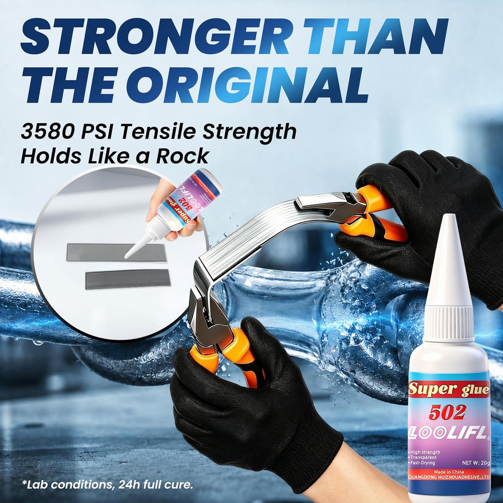 502 Super Glue Multi-purpose Fast Drying Strong Adhesive Cyanoacrylate Instant Bond used for Metal Ceramic Glass DIY Repair Tool
