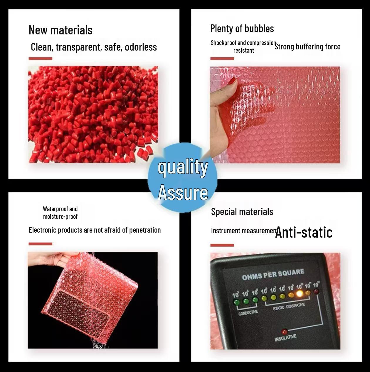 

Thickened Shockproof Anti-Static Bubble Bags, 15x20cm - Protective Foam Film Packaging Single Side 4C Thickness, 100 pcs