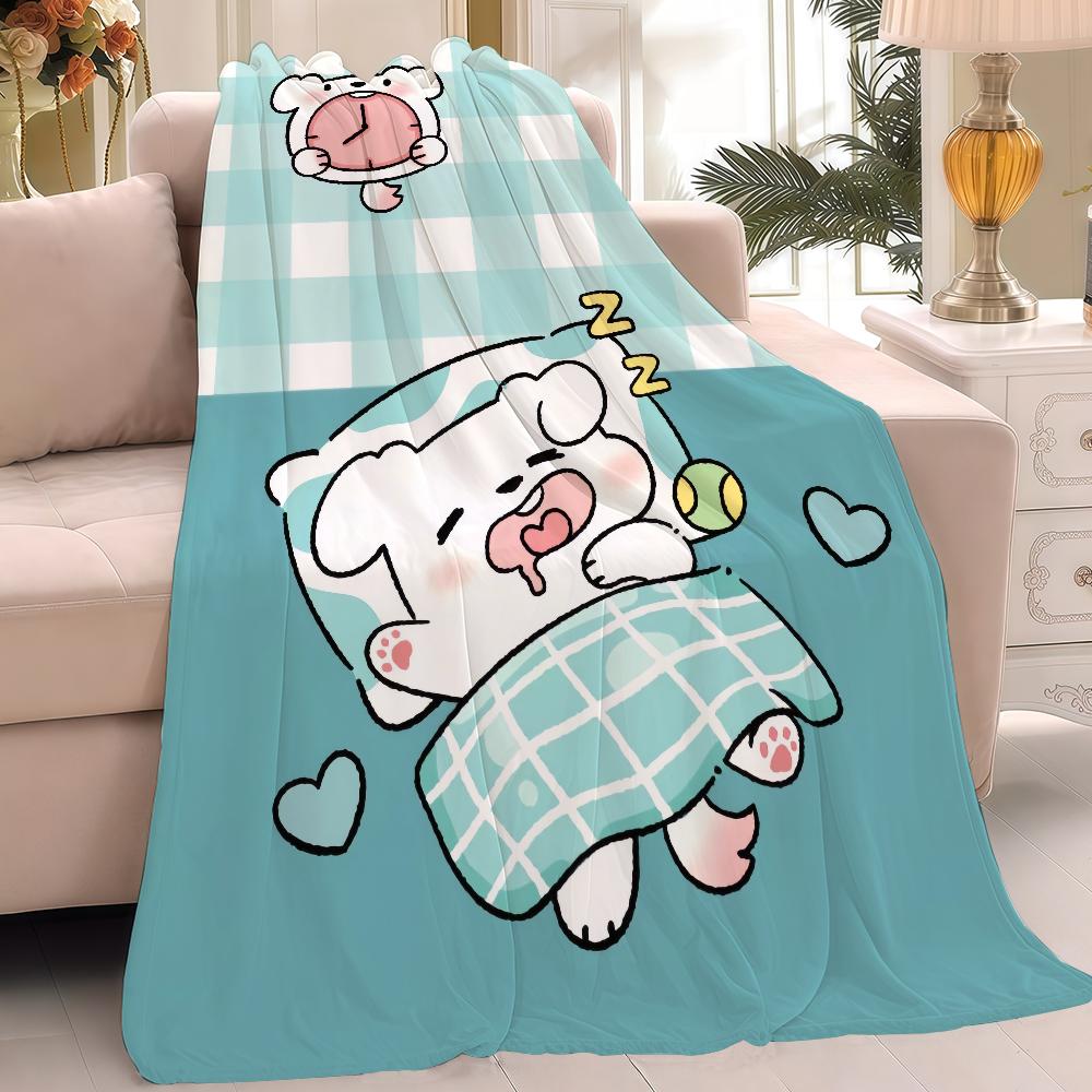 Fun Cartoon This Dog Blanket Warm Soft Suitable For Bedroom Sofa Bed Living Room Office Travel Camping Gifts