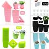 10PCS Resin Flowerpot Reusable Colorful Square Nursery Flower Pots Plastic Plant Pot For Balcony Desktop Garden Decoration
