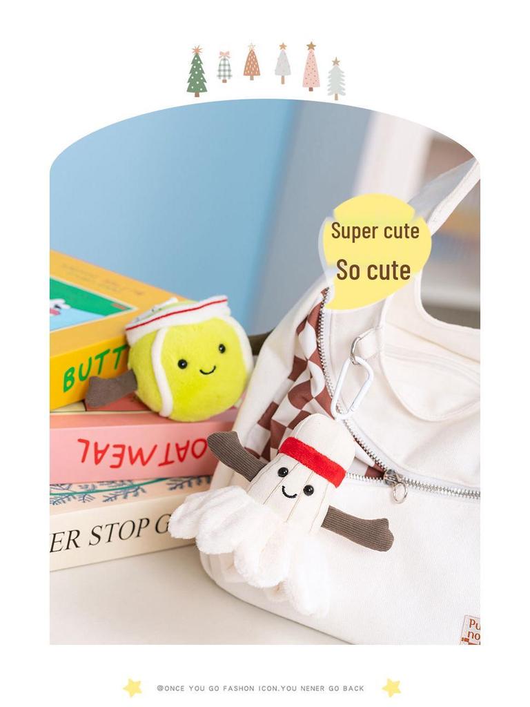 Bambola di peluche sportiva transfrontaliera: Pallacanestro, Baseball, Tennis, Badminton, Piccolo Ciondolo Regalo