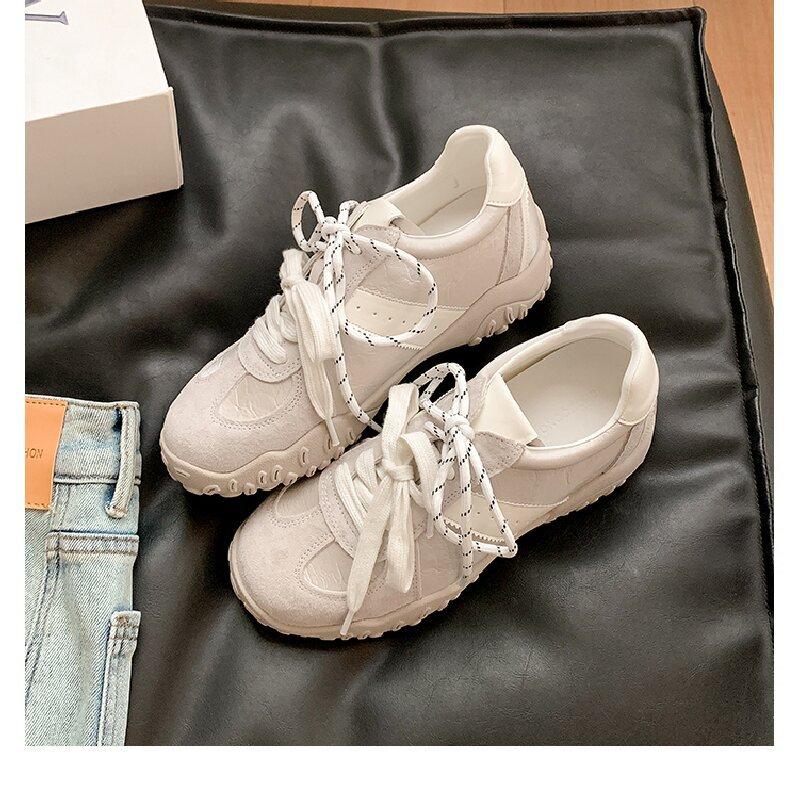 

Grape mother studiolee 7cm inner height increase~ round head lace-up sports dad shoes platform casual women s training shoes 40