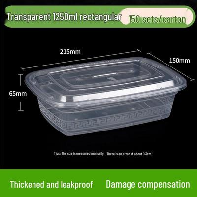 1250ml Square Disposable Food Container