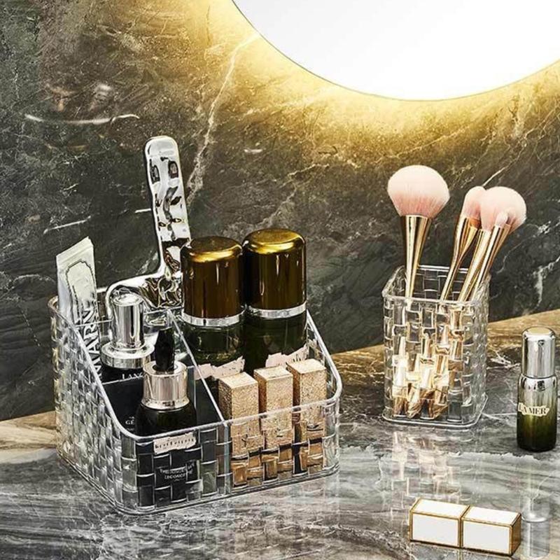 Wielofunkcyjny kubek na długopisy z wieloma przegródkami Organizery na biurko na ołówki Pudełko do przechowywania pędzli do makijażu z 3 przegródkami Organizery na przybory artystyczne