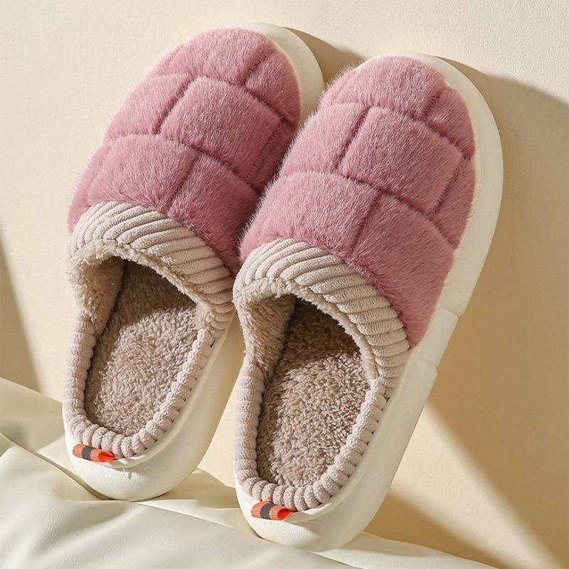 Winter Warm Cotton Slippers Thick Soft Sole Slippers Men Women Indoor Floor Flat Home Non-slip Shoes Flip Flops Couple Slippers