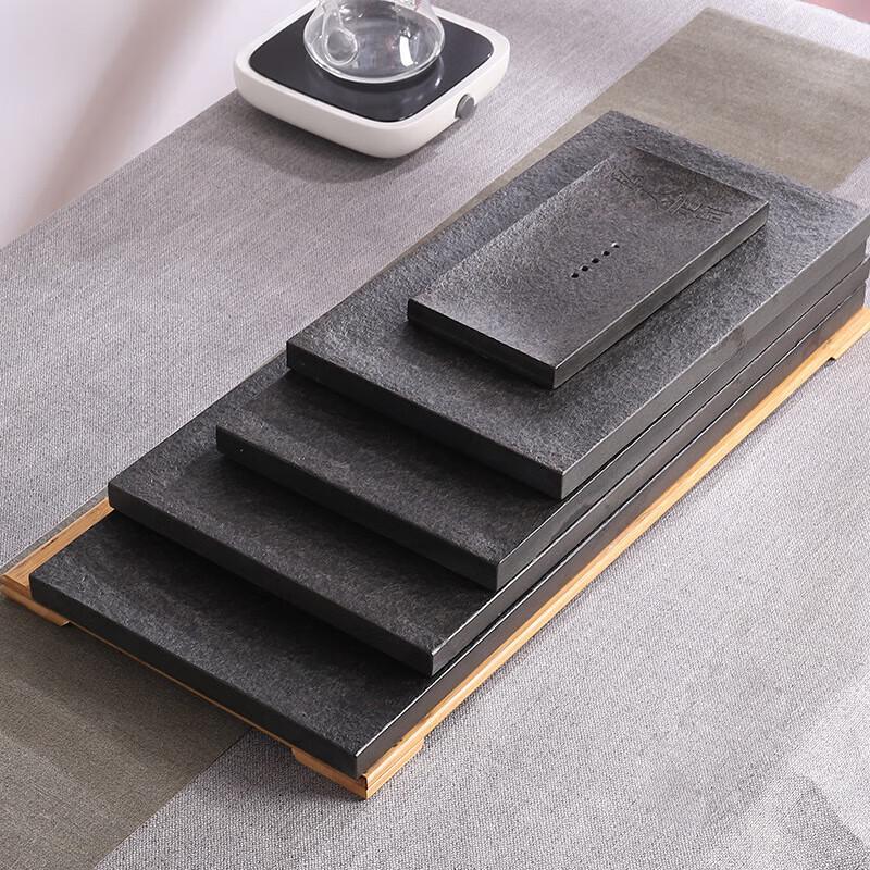Chaxun Black Gold Stone Tea Tray and Tea Set