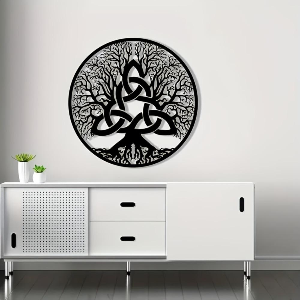Tree of Life Celtic Knot Metal Wall Decor 2D Flat Modern Home Art Irish Style Unique Love Knot Design Housewarming Gift