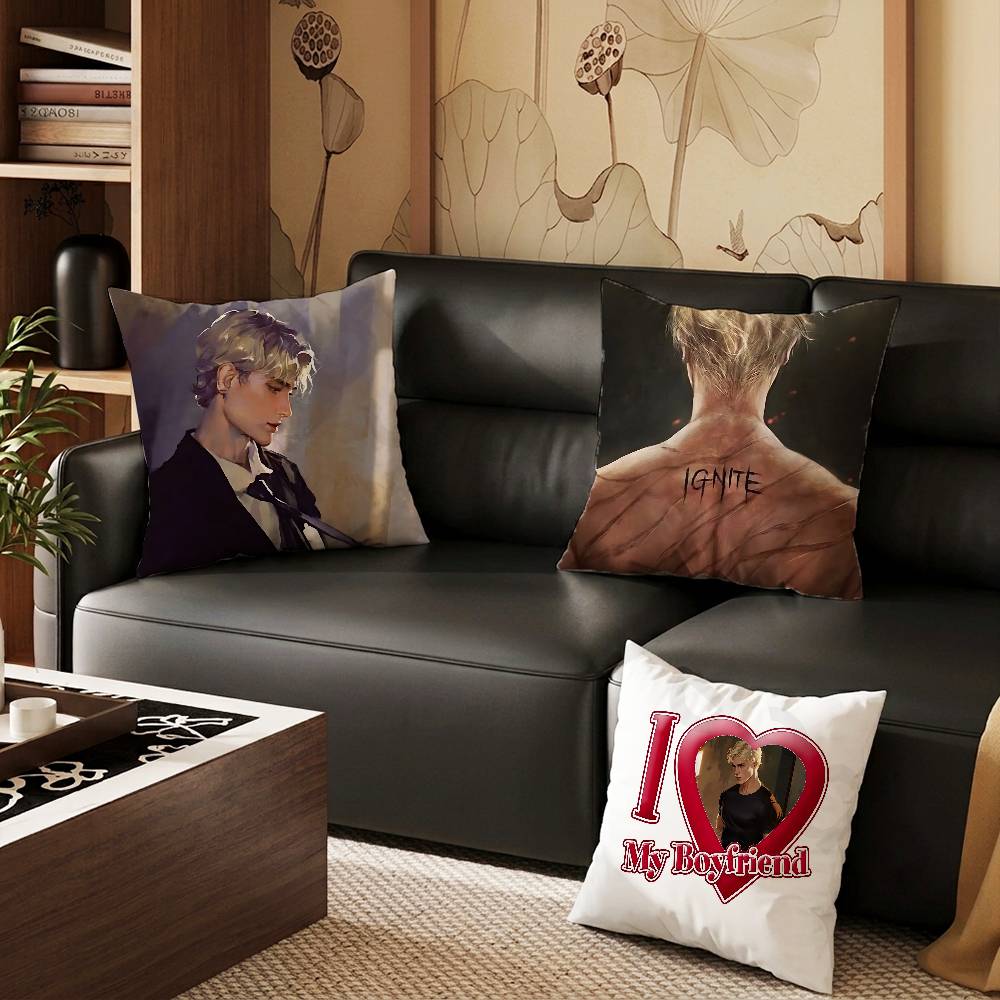 Aaron Warner SShatter Me Pillow Case Antidustmite Pillowcase Invisible zipper silky short plush Sofa cushion cover