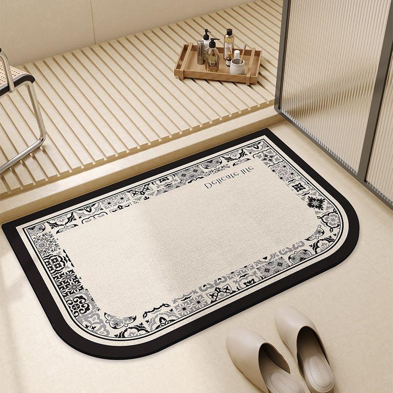 Diatom mud light luxury  bathroom toilet toilet water absorption non-slip foot mat household diatom mud floor mat