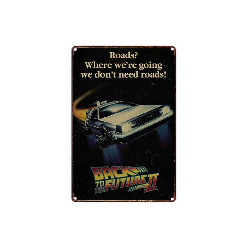 Zpátky do budoucnosti Slavný Sci-Fi Film Plechová cedule Kovová Železná deska Malba Retro Klasický Plakát Bar Ložnice Nástěnná Samolepka Umění Pl s
