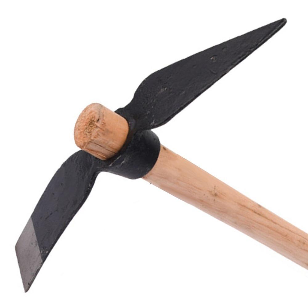 Wood Handle Pick Axe Double Sided Garden Pick Mattock Durable Pick Mattock Hoe  Outdoors Climbing