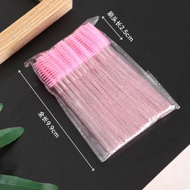 50Pcs Disposable Eyelash Brushes Bendable Crystal Eyebrow Brush Lash Extension Brushes Spoolies Mascara Wand Beauty Makeup Tools