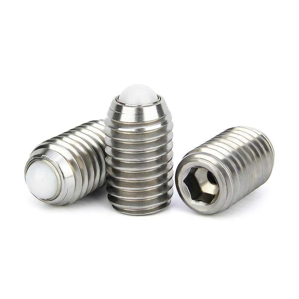 M6 M8 M10 M12 M16 Thread Stainless Steel/POM Ball Roller Bearing Hex Socket Spring Ball Plunger Grub Point Set Screw Bolt For Conveyor