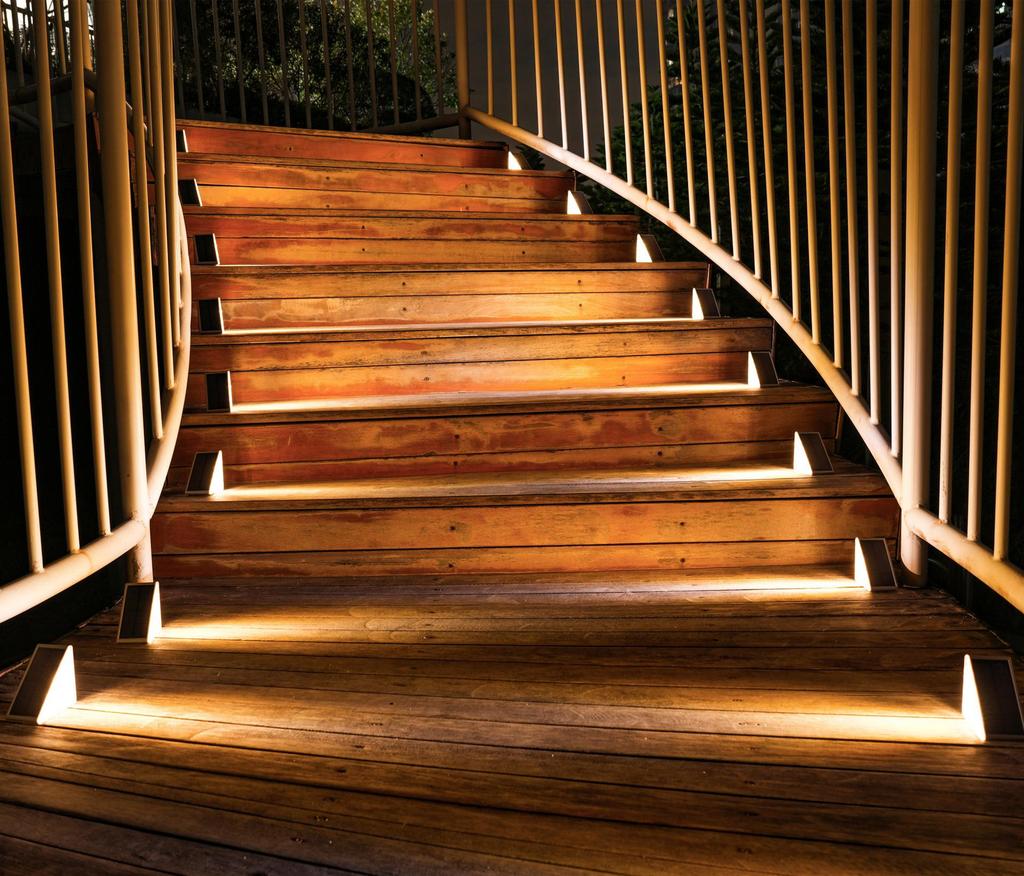 Waterproof Solar Step Lights for Outdoor Decks, Porches, Patios, and Garden Pathways