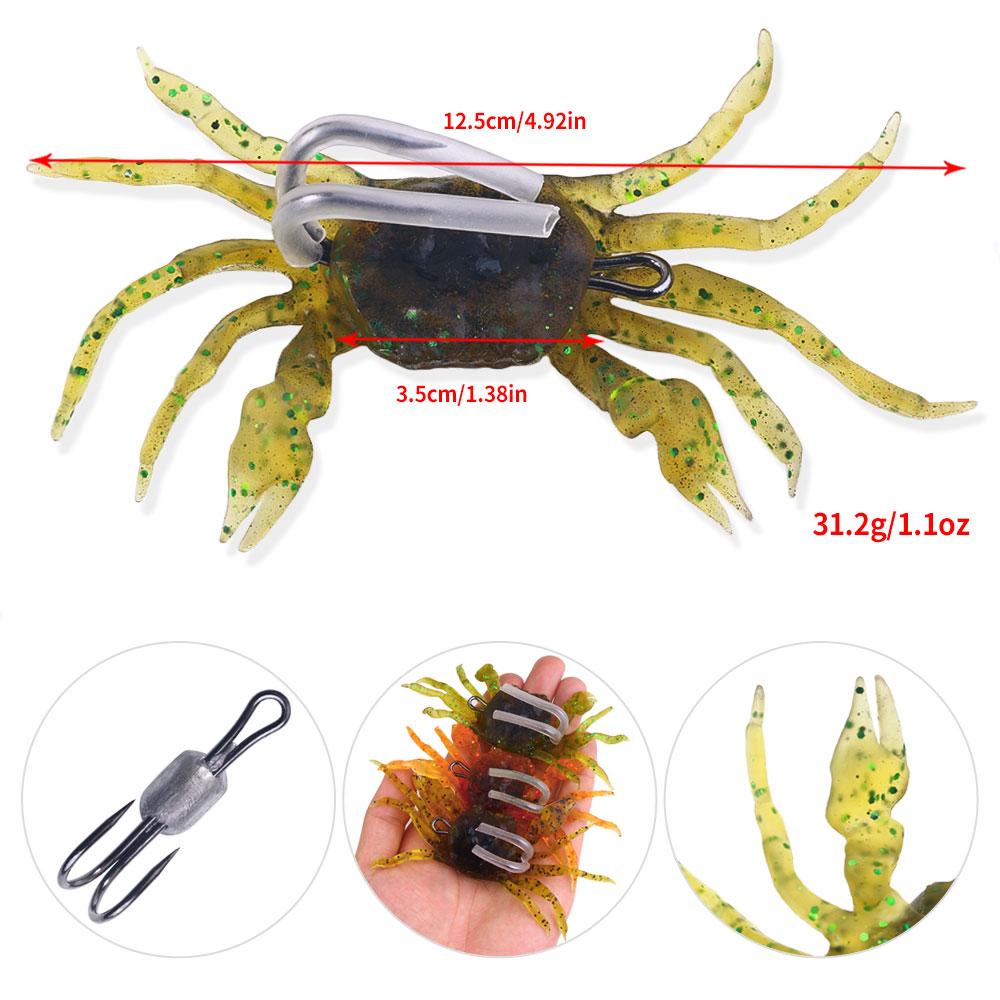Soft Fishing Lures 30g/18g Artificial Bait Crab with Sharp Hooks, Jigging Lure Sea Creature Tackle Fake Bait For fishing