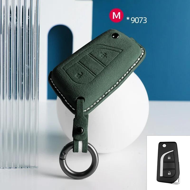 2 4 Button Suede Car Key Case Cover Protect Shell Skin F For Toyota Corolla Rav4 C-Hr Yaris Aygo Avensis Scion Vitz Flip Key