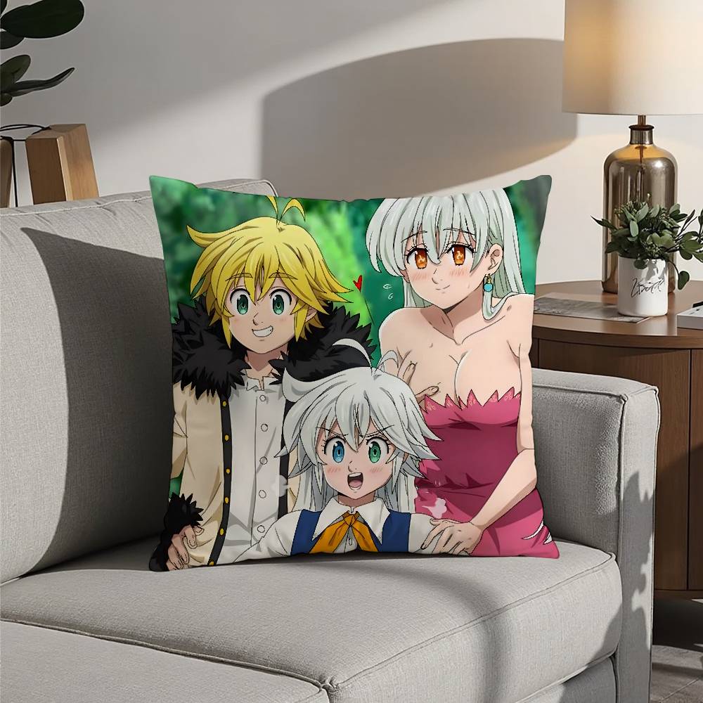 Hot Anime The Seven Deadly Sins Pillow Case 3D Print Polyester Fiber 40*40cm Home Sofa Throw Decoration Festival Gift