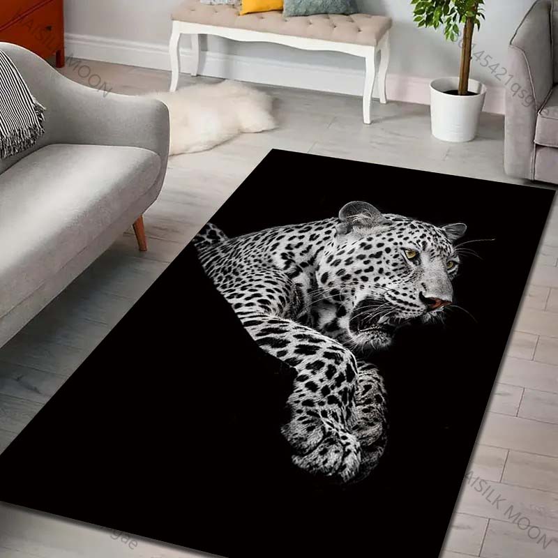 Multiple Sizes Leopard Art Carpet for Living Room Bedroom Sofa Creative Doormat Home Decor Area Rug Large Size Nonslip Carpet