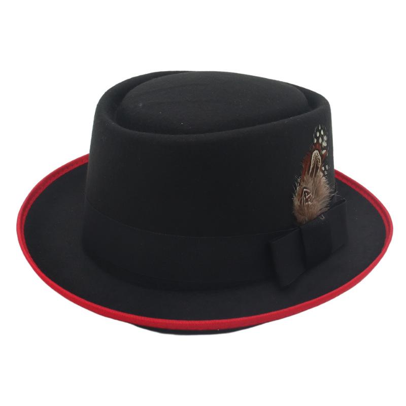 Wind Churchill Top Hat Bow Ribbon Feather British Gentleman Jazz Men'S Hat