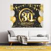 30-80 Old Birthday Background Decor Birthday Banner Hanging Poster Flag 50th 60th 70th Latex Balloon Bunting Garland Anniversary