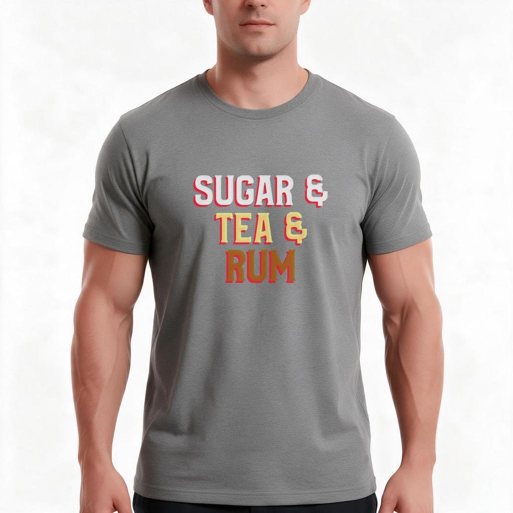 Sugar And Tea And Rum Tshirt Summer Casual Cotton Tee Oversized Streetwear Tops Vintage Graphic Print Unisex Unisex Unisex