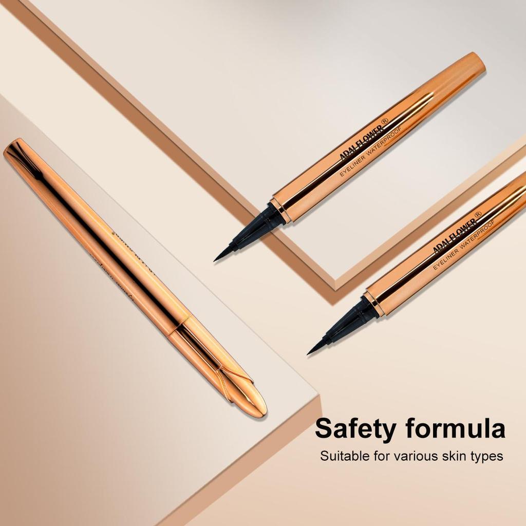 Wasserfester Eyeliner. Wischfest, färbt nicht ab, langanhaltende Farbe. Kaufen Sie 2 und erhalten Sie 1 gratis. Gold