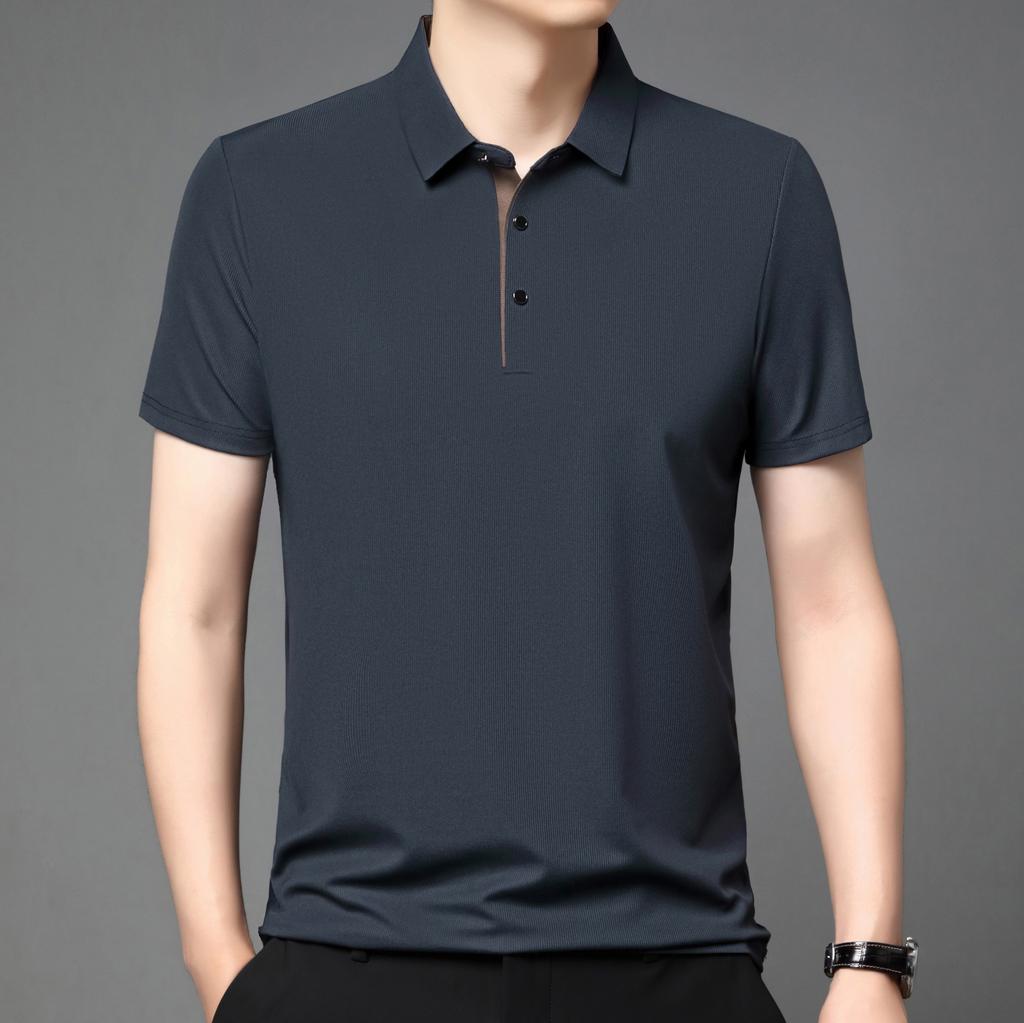 Luxury Custom Summer New Fashion Men's Shortsleeved Business Comfortable Breathable Polo Shirt Best-selling Solid Color T-shirt