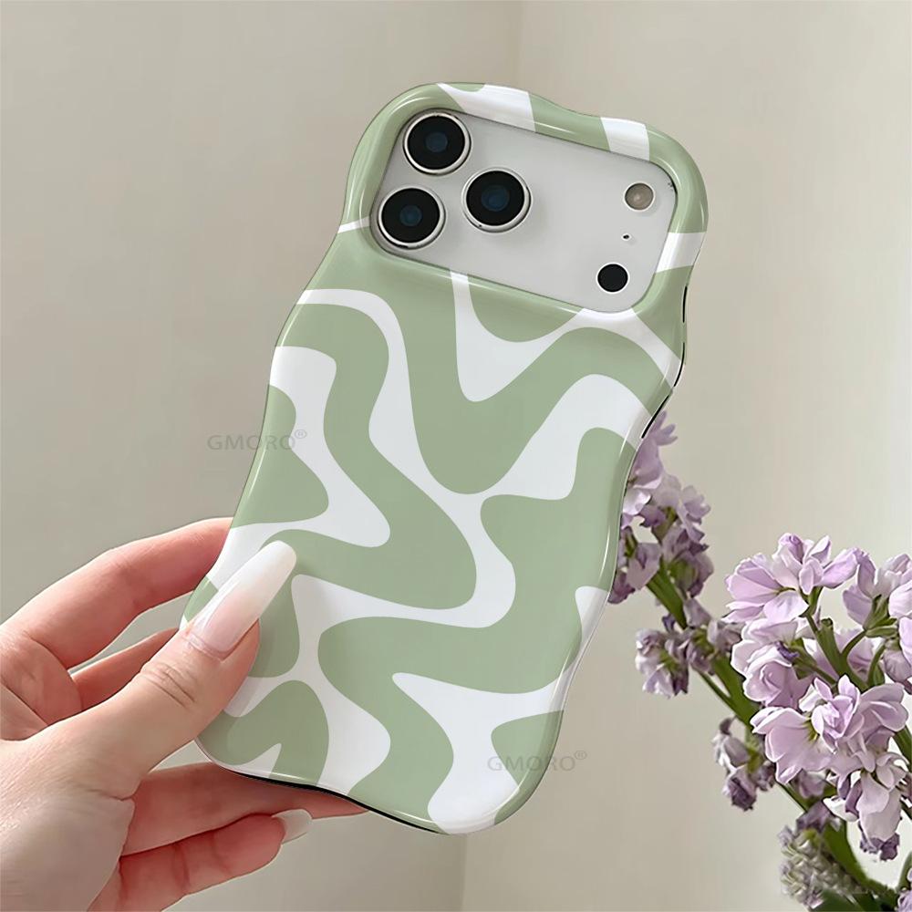 TEMU Hot-selling Wave Frame Morandi Wave Pattern Mobile Phone Case iPhone17promax Case