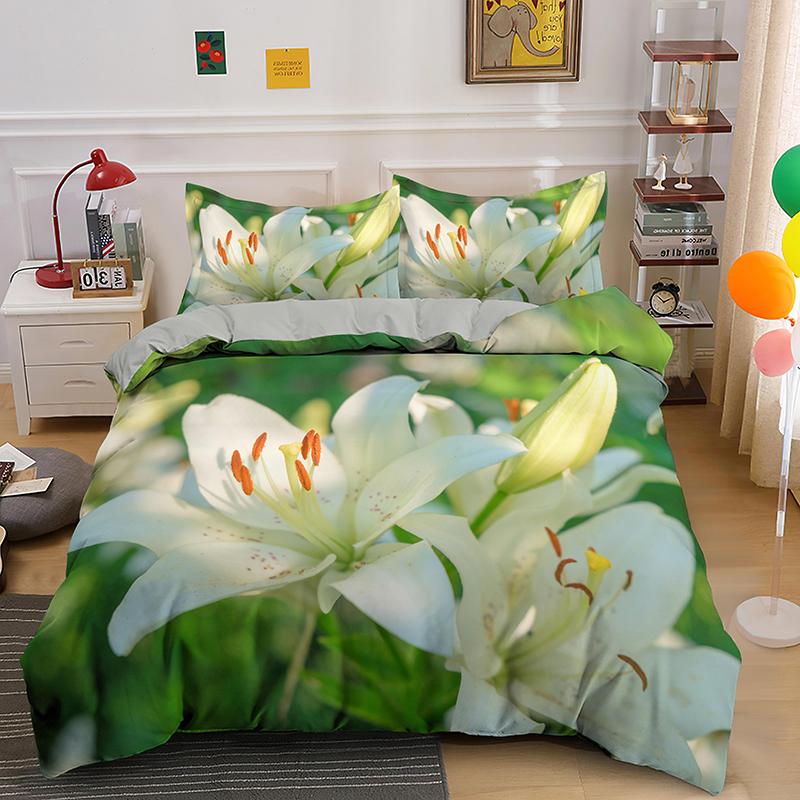 3D Flowers Bedding Set Twin Full King Queen Size Comforter Set for Kids Girl Bedroom Decoration Polyester Duvet Cover Set King