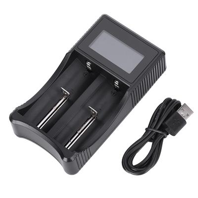 SEIVI PC Black Portable Travel LCD Smart Display USB Double Slot Charging Battery Charger for Ni MH