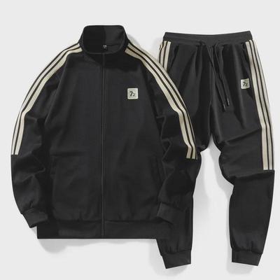 Îmbrăcăminte sport pentru bărbați toamna 2024: Costum din două piese cu cardigan și pantaloni de trening cu fermoar