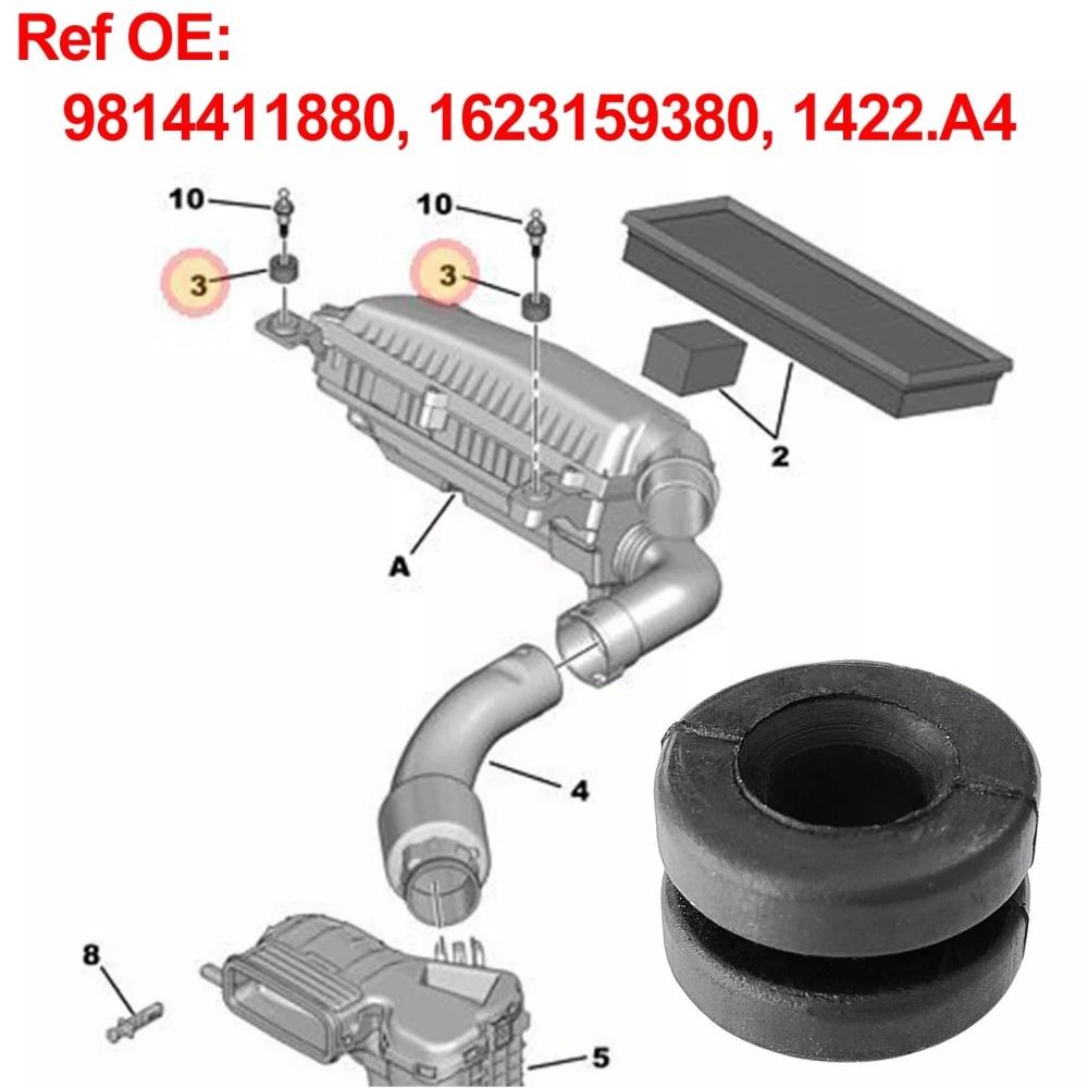 Auto Luftfiltergehäuse Halter Puffer Gummiabdeckung Halterung 9814411880 Für Citroen Peugeot 1422A4 Einfache Installation Luftfilter 7