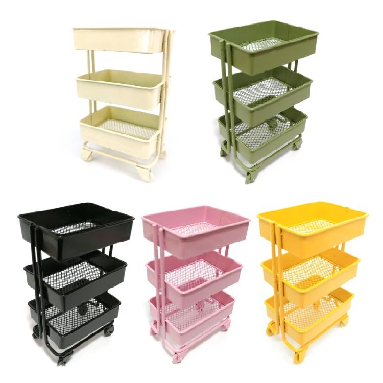 1:12 Dollhouse Mini Storage Cart Dolls Kitchen Bedroom Furniture Books Organizer