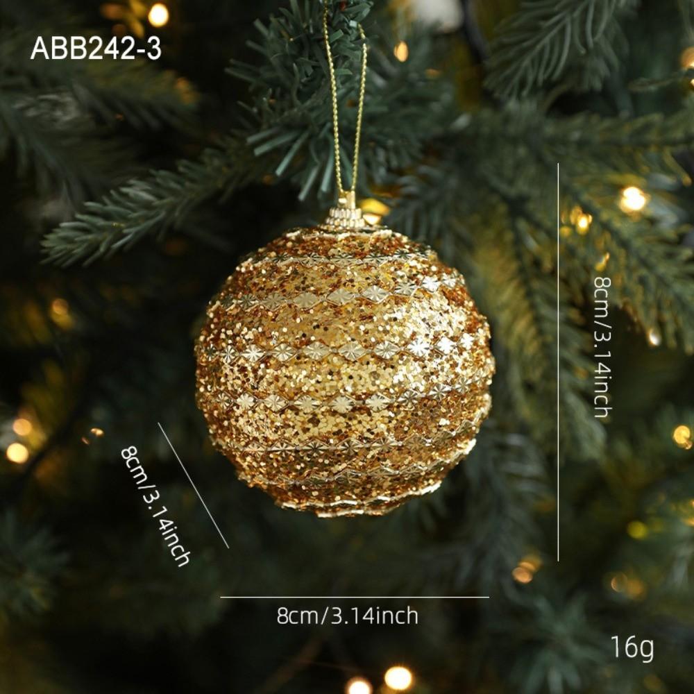 Gold Glitter Christmas Tree Ball Hanging Ornaments Sequin Foam Xmas Tree Decorations Christmas Ornaments Christmas Navidad Gift