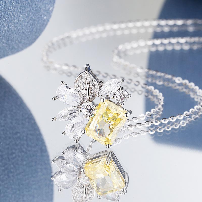 Sterling Silver Camellia Crystal Necklace: Versatile, High-End Clavicle Chain for Women, 2021 Style.