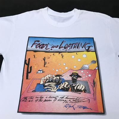 RALPH STEADMAN FEAR LOATHING 90er Jahre T-Shirt Tops Tee weiß Alle Größen