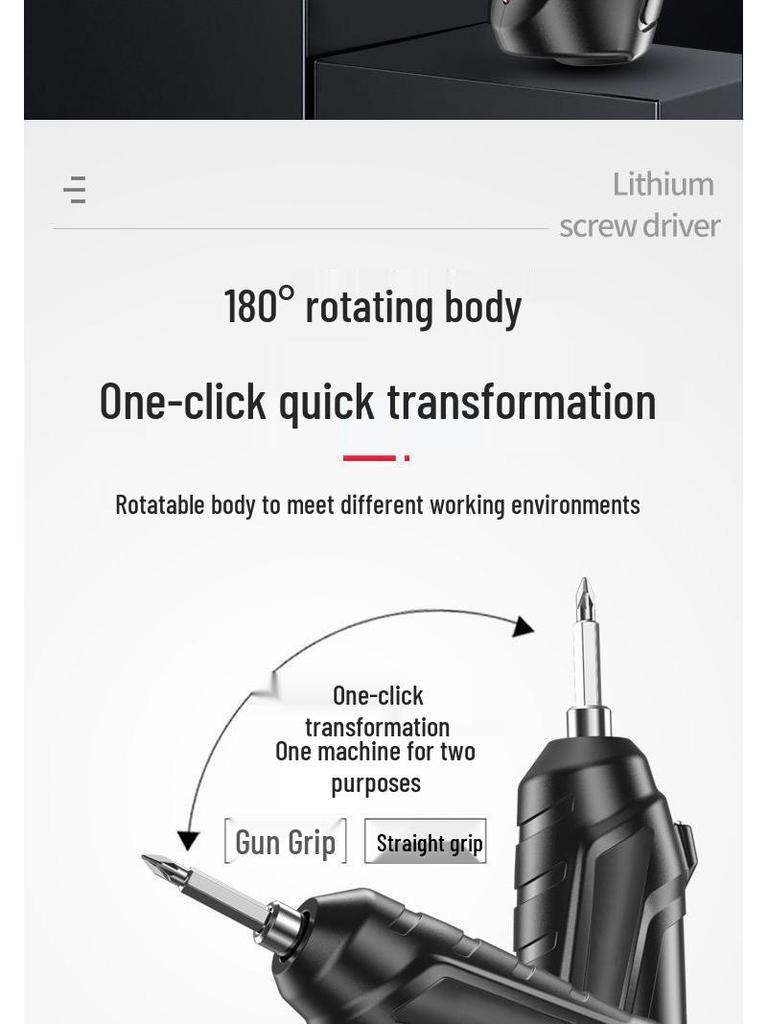 Rechargeable Multifunctional Handheld Electric Screwdriver with Impact Drill and Lithium Battery