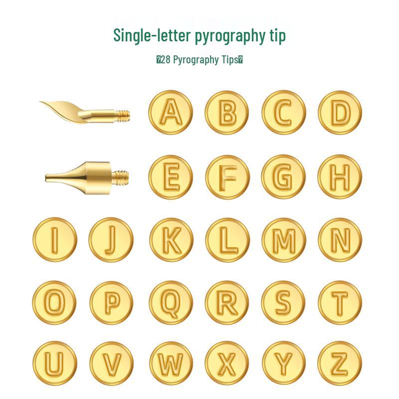 

Pure Copper Heat Transfer Gourd Carving Head: 26 English Letters for DIY Heat Painting