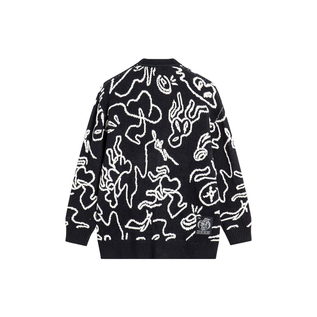 Li Ning CNY Knitwear Unisex Black All Over Print AMBU245-2