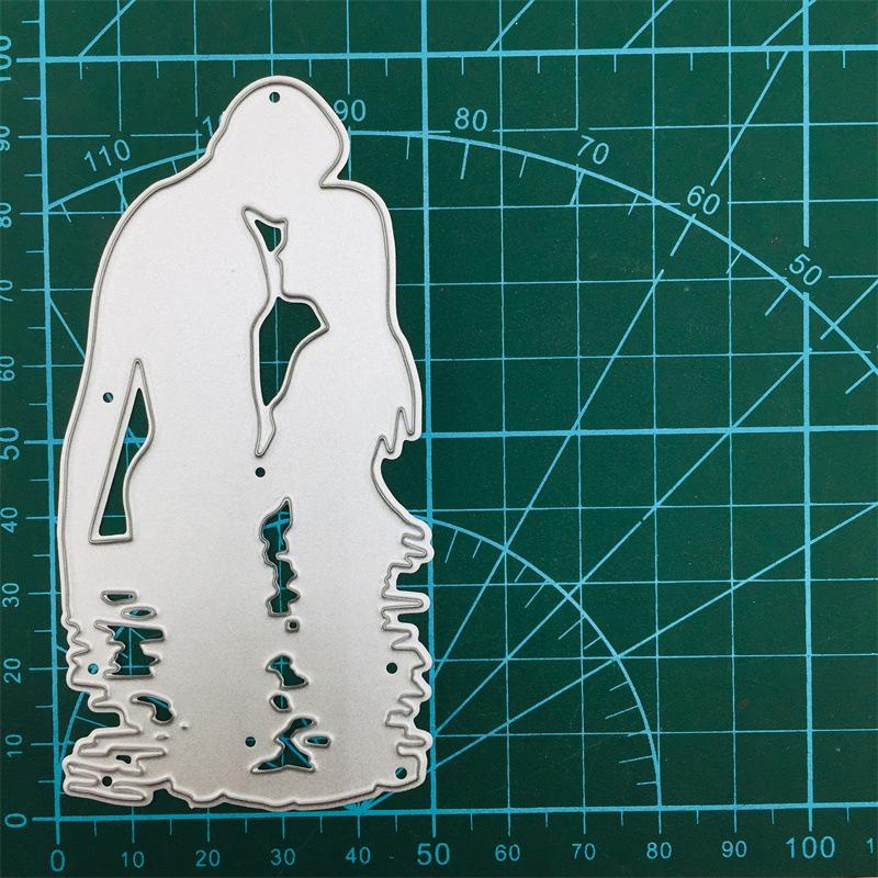 Art Pattern of Lovers Falling In Love Metal Steel Cutting Dies Stencils Scrapbooking Craft Die 3D DIY Festival Card Making