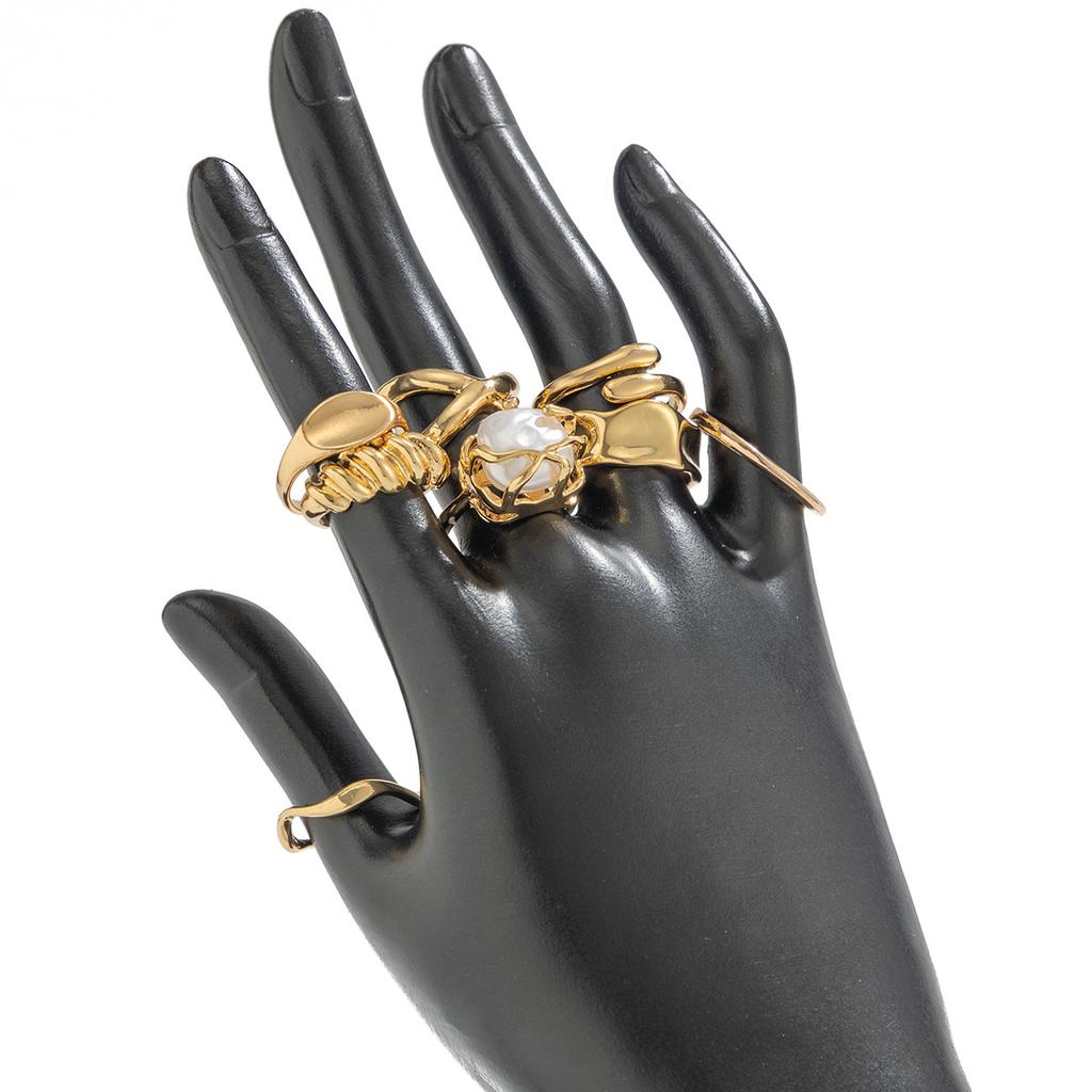 Vintage Smooth Adjustable Joint Open Rings for Women Exaggerated Gold Color Geometric Finger Rings Hip Hop Daily Jewelry Gift New